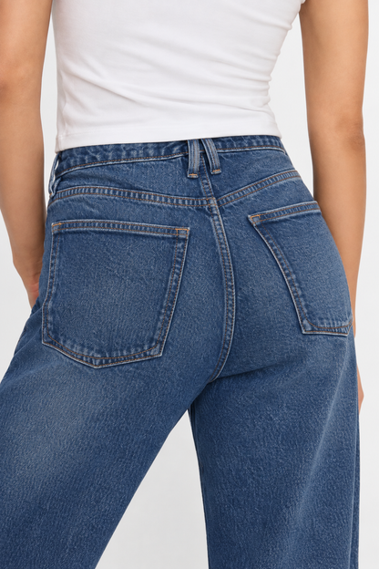 Women’s High-Waist Stretchy Wide-Leg Jeans, Soft Multi-Pocket Denim Pants for Everyday Wear
