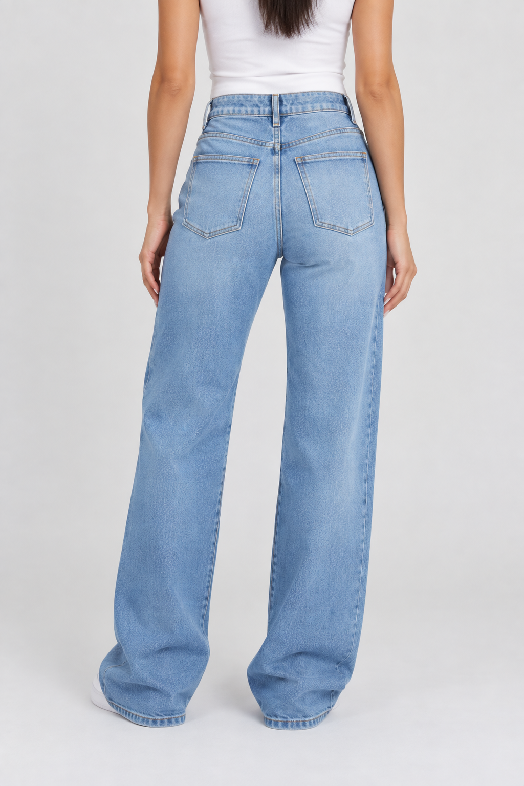 Women’s High-Waist Stretchy Wide-Leg Jeans, Soft Multi-Pocket Denim Pants for Everyday Wear
